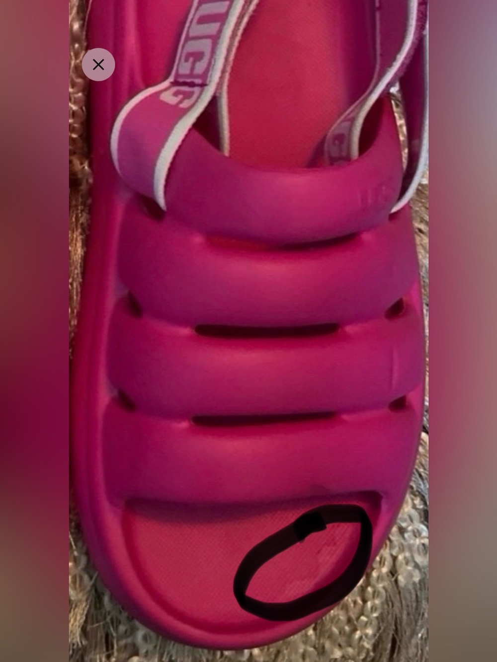 Preowned Original UGG Hot Pink  Yeah Sandals Size 9. - Picture 10 of 15